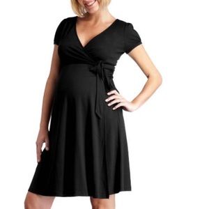 Gap maternity large black wrap dress